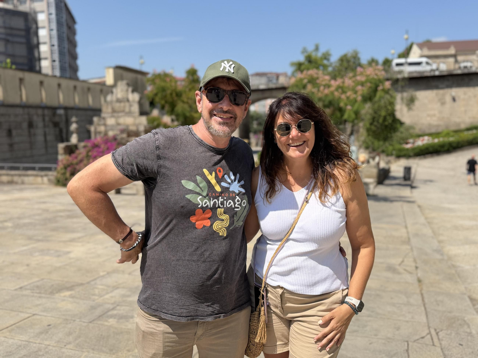 Juan José Huerta y Eva Noria, turistas catalanes en As Burgas.